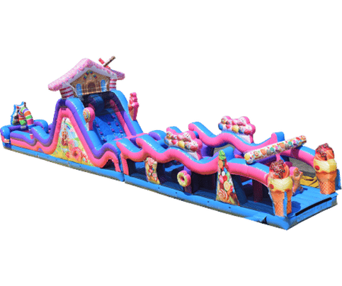Book the 77ft Candyland obstacle course rental in Chicago IL