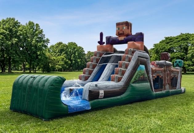 Size and layout of the Mining Mania obstacle course rental