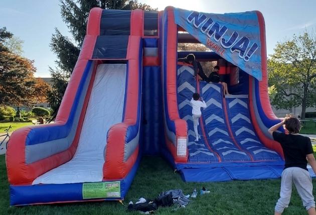 Ninja Warrior Warped Wall inflatable obstacle course rental Chicago IL