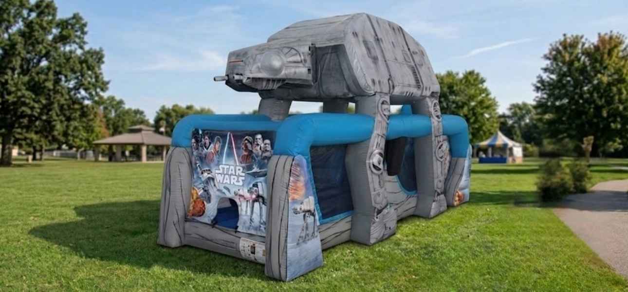 Star Wars AT-AT themed inflatable obstacle course rental Chicago IL